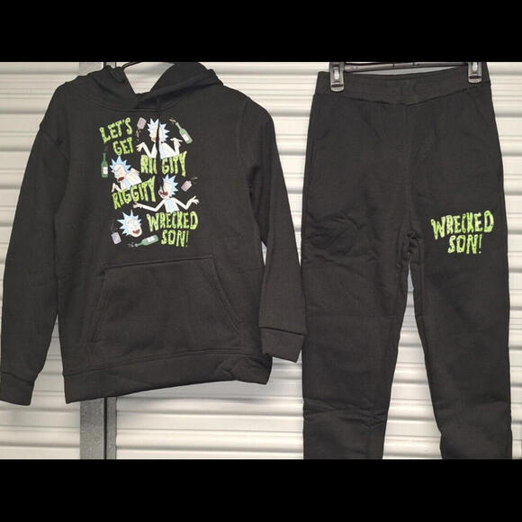 NEW Ricky & Morty Sweatpants & Hoody Mens Small LETS GET WRECKED SON - Picture 7 of 9